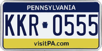 PA license plate KKR0555