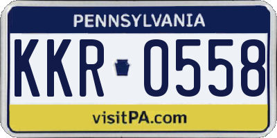 PA license plate KKR0558