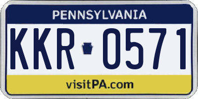 PA license plate KKR0571