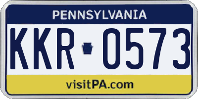 PA license plate KKR0573