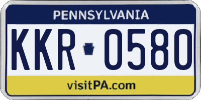 PA license plate KKR0580