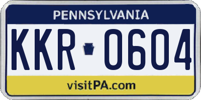 PA license plate KKR0604