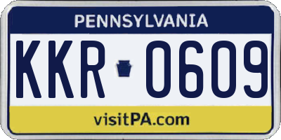 PA license plate KKR0609
