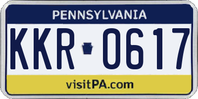 PA license plate KKR0617