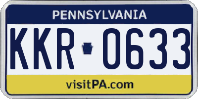 PA license plate KKR0633