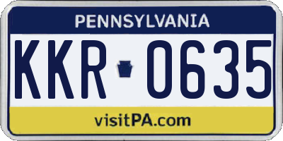 PA license plate KKR0635