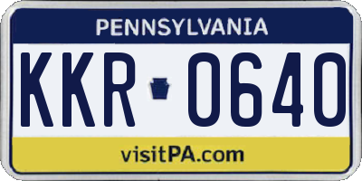 PA license plate KKR0640