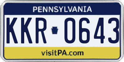 PA license plate KKR0643
