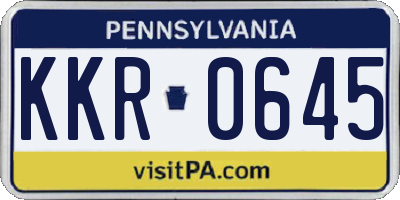 PA license plate KKR0645