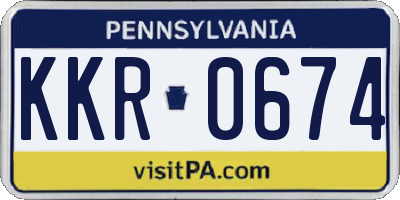 PA license plate KKR0674