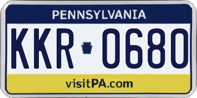 PA license plate KKR0680