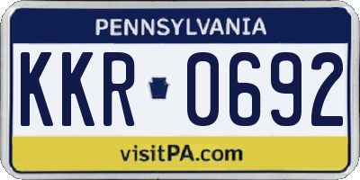 PA license plate KKR0692