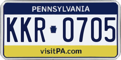 PA license plate KKR0705