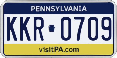 PA license plate KKR0709