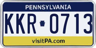 PA license plate KKR0713