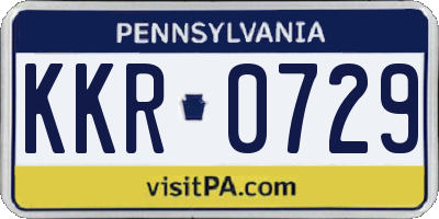 PA license plate KKR0729