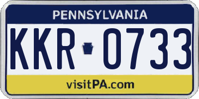 PA license plate KKR0733