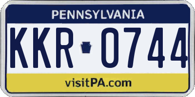 PA license plate KKR0744