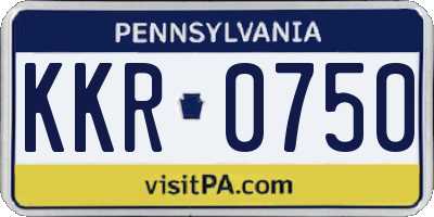 PA license plate KKR0750