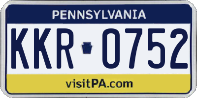 PA license plate KKR0752