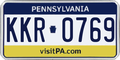 PA license plate KKR0769