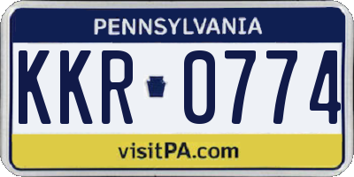 PA license plate KKR0774