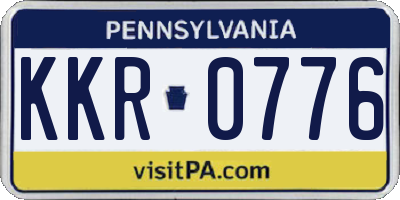 PA license plate KKR0776
