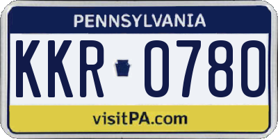 PA license plate KKR0780