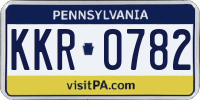 PA license plate KKR0782