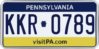 PA license plate KKR0789