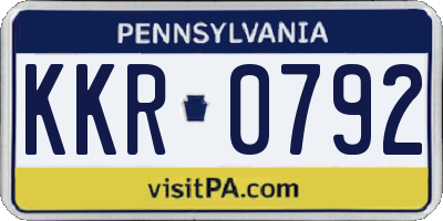 PA license plate KKR0792