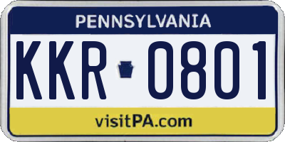 PA license plate KKR0801