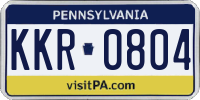 PA license plate KKR0804