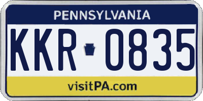 PA license plate KKR0835