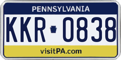 PA license plate KKR0838