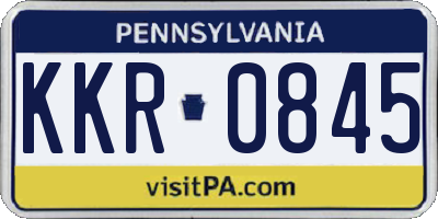 PA license plate KKR0845