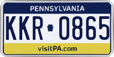 PA license plate KKR0865