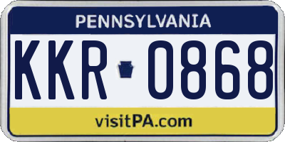 PA license plate KKR0868