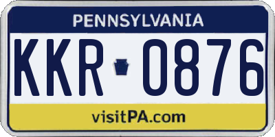 PA license plate KKR0876