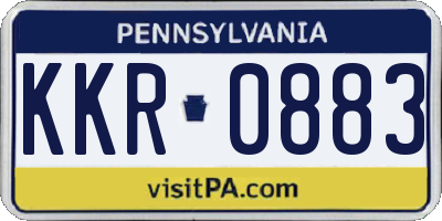 PA license plate KKR0883