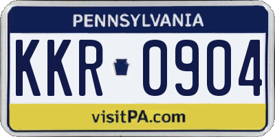 PA license plate KKR0904