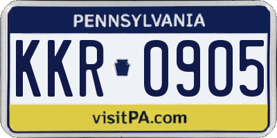 PA license plate KKR0905