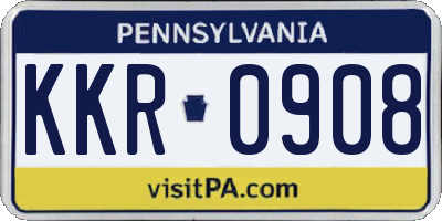 PA license plate KKR0908