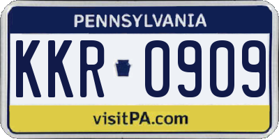 PA license plate KKR0909