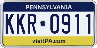 PA license plate KKR0911