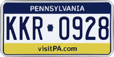 PA license plate KKR0928