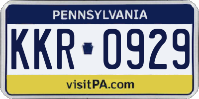 PA license plate KKR0929