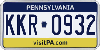 PA license plate KKR0932