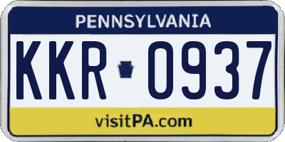PA license plate KKR0937