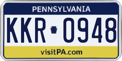 PA license plate KKR0948